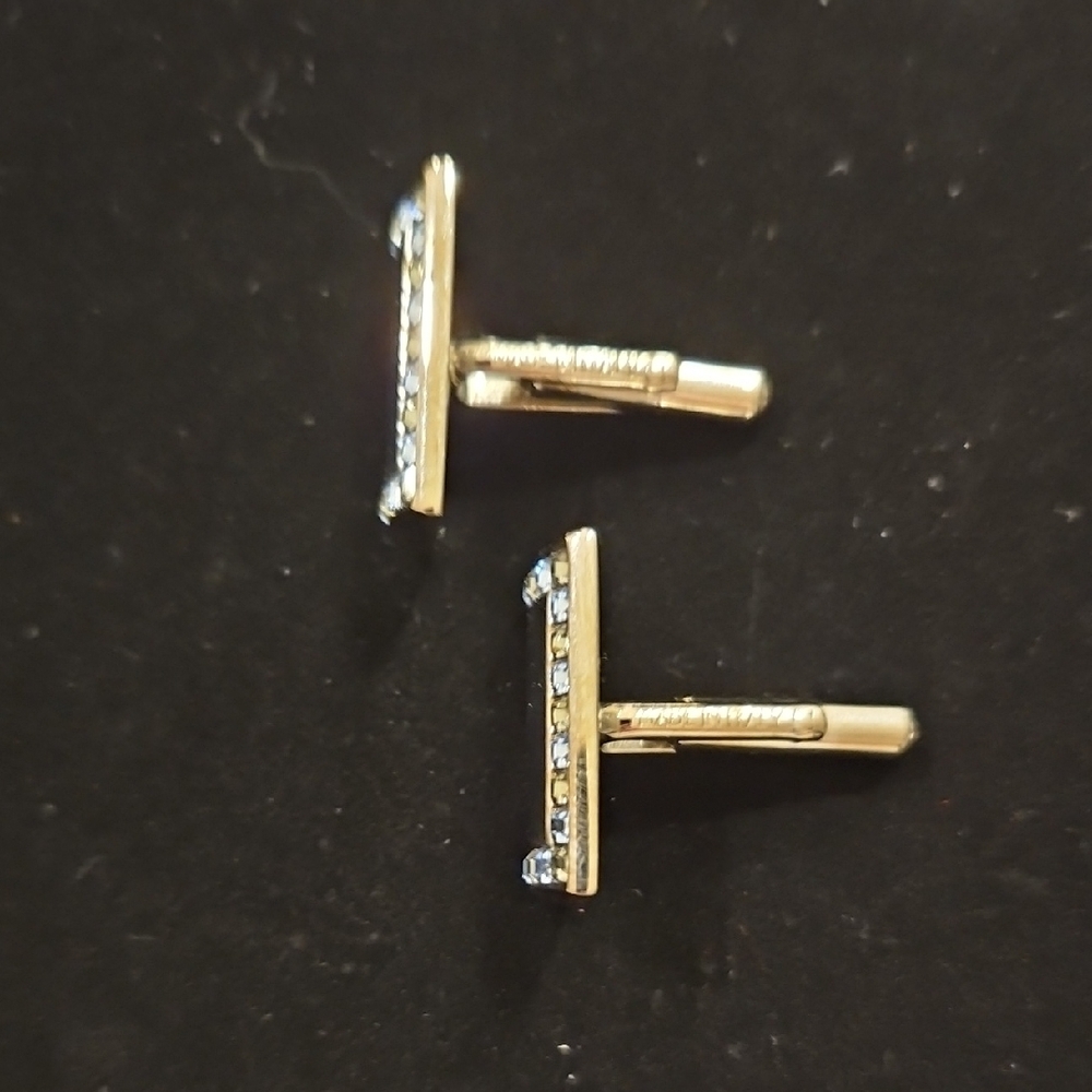 Elegant Silver Rectangular Cufflinks Surrounded W… - image 3